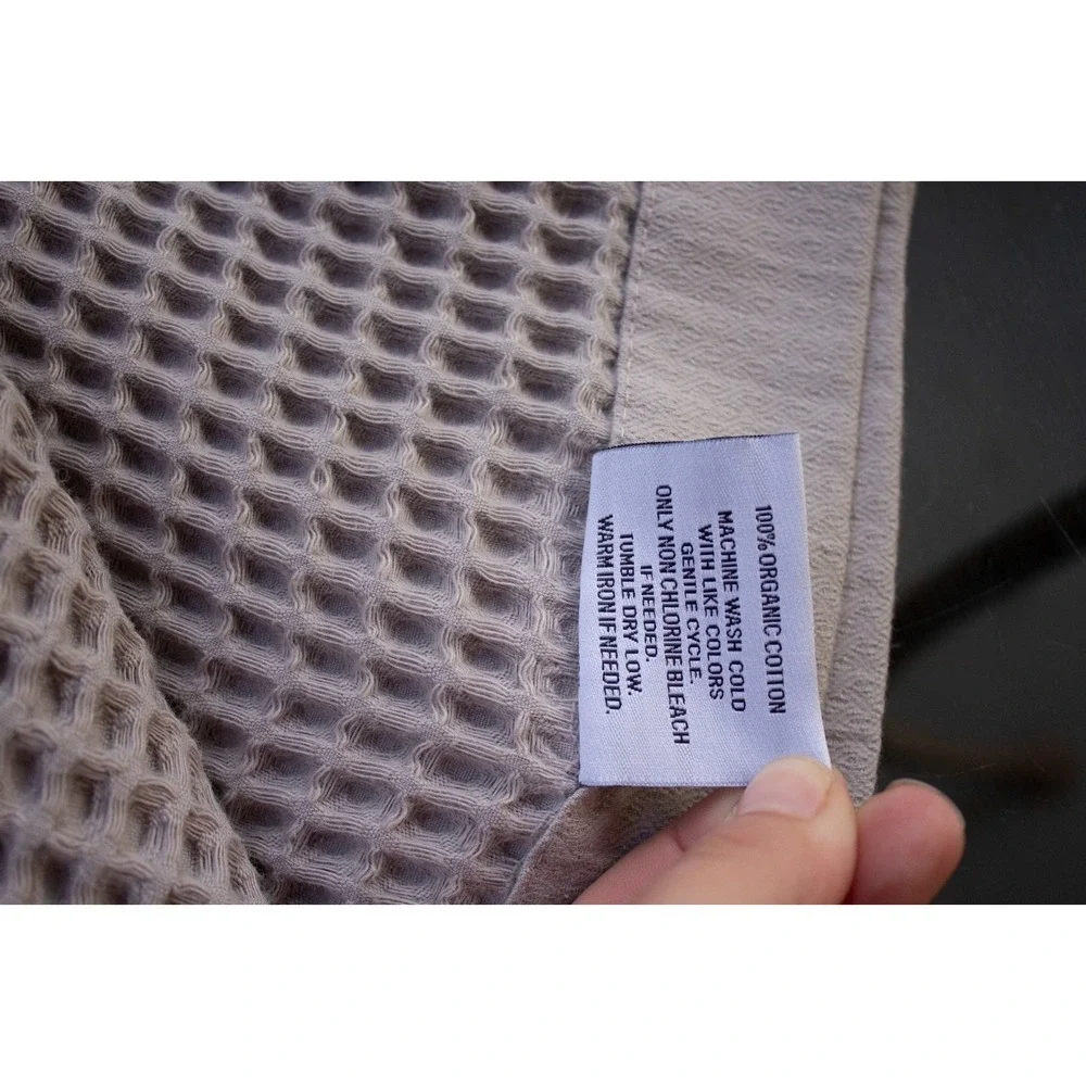 Quince Organic Cotton Waffle Throw 50x70 Grey